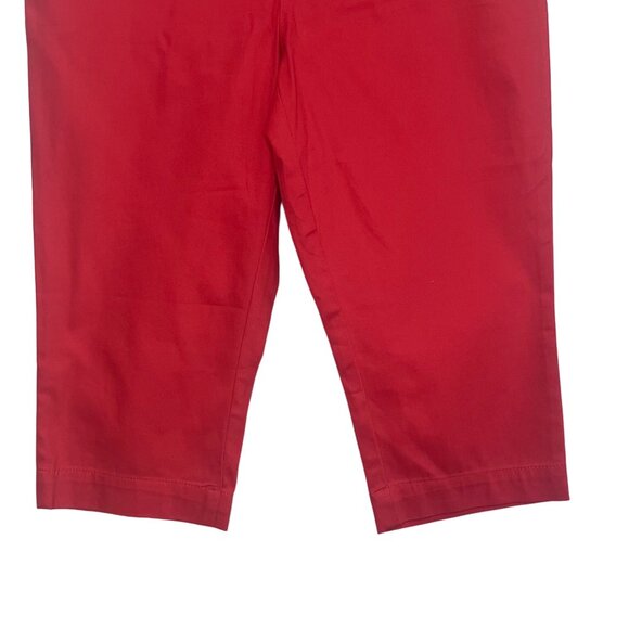 St Johns Bay Womens Scarlet Ibis Capri Pant MidRise Pink Size 6P Petite New - Picture 4 of 11